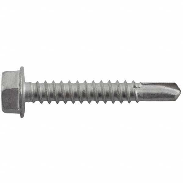 DeWALT Anchors & Fasteners - #10-16, Hex Washer Head, Hex Drive, 5/8" Length Under Head, #3 Point, Self Drilling Screw - Exact Industrial Supply