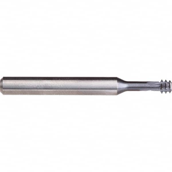 Helical Flute Thread Mill: Internal, 4 Flute, Solid Carbide 0.1889″ Cut Dia, TiAlN-T46 Coated