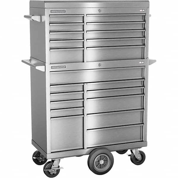 Champion Tool Storage - Tool Storage Combos & Systems Type: Top Chest/Roller Cabinet Combo with Maintenance Cart Drawers Range: 16 Drawers or More - All Tool & Supply