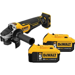 DeWALT - 4-1/2" Wheel Diam, 9,000 RPM, Cordless Angle & Disc Grinder - 5/8-11 Spindle, 20 Volts - All Tool & Supply