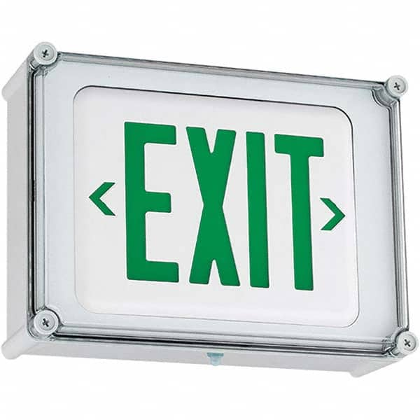 Hubbell Lighting - Illuminated Exit Signs Number of Faces: 1 Letter Color: Green - All Tool & Supply