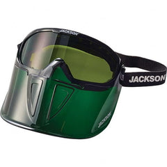 Jackson Safety - Size Universal Green Polycarbonate Uncoated Goggles with Face Shield - Exact Industrial Supply