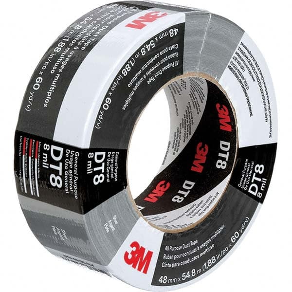 3M - 54.8m x 48mm x 8 mil Black Polyethylene Cloth Duct Tape - All Tool & Supply