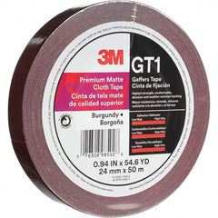 3M - 50m x 24mm x 11 mil Burgundy Cotton Cloth Gaffers Tape - All Tool & Supply