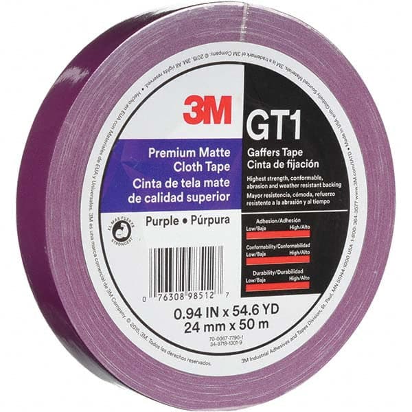 3M - 50m x 24mm x 11 mil Purple Cotton Cloth Gaffers Tape - All Tool & Supply