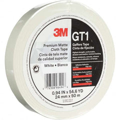 3M - 50m x 24mm x 11 mil White Cotton Cloth Gaffers Tape - All Tool & Supply