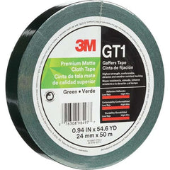 3M - 50m x 24mm x 11 mil Green Cotton Cloth Gaffers Tape - All Tool & Supply