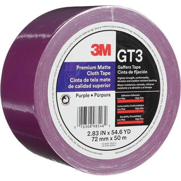 3M - 50m x 72mm x 11 mil Purple Cotton Cloth Gaffers Tape - All Tool & Supply