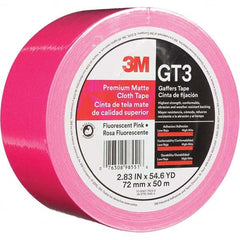 3M - 50m x 72mm x 11 mil Fluorescent Pink Cotton Cloth Gaffers Tape - All Tool & Supply