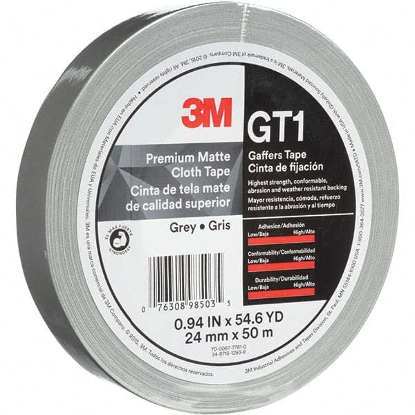 3M - 50m x 24mm x 11 mil Gray Cotton Cloth Gaffers Tape - All Tool & Supply