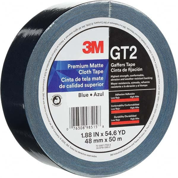 3M - 50m x 48mm x 11 mil Blue Cotton Cloth Gaffers Tape - All Tool & Supply