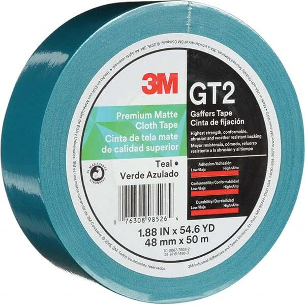 3M - 50m x 48mm x 11 mil Teal Cotton Cloth Gaffers Tape - All Tool & Supply