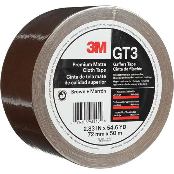 3M - 50m x 72mm x 11 mil Brown Cotton Cloth Gaffers Tape - All Tool & Supply