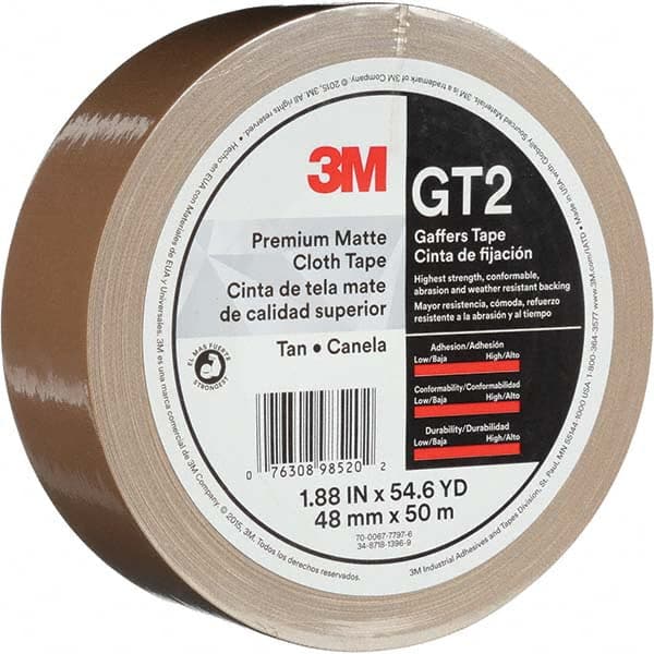 3M - 50m x 48mm x 11 mil Tan Cotton Cloth Gaffers Tape - All Tool & Supply