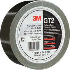 3M - 50m x 48mm x 11 mil Olive Green Cotton Cloth Gaffers Tape - All Tool & Supply