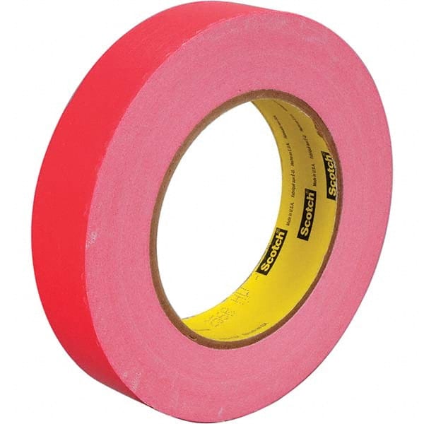 3M - 3/8" Wide x 60 Yd Long x 6.7 mil Red Paper Masking Tape - All Tool & Supply