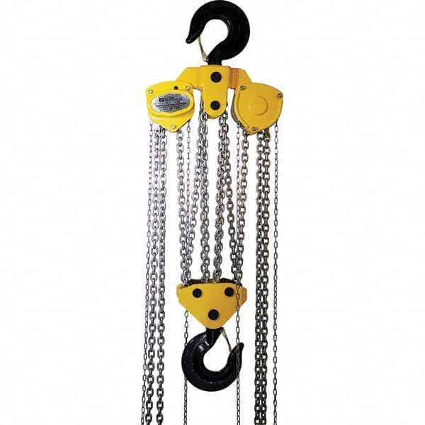 OZ Lifting Products - 40,000 Lb Capacity, 10' Lift Height, Manual Chain Hoist with Overload Protection - All Tool & Supply