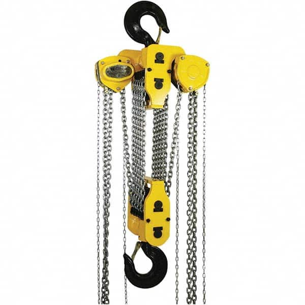 OZ Lifting Products - 60,000 Lb Capacity, 20' Lift Height, Manual Chain Hoist with Overload Protection - All Tool & Supply