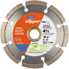 Wet & Dry Cut Saw Blade: 4-1/2″ Dia, 7/8″ Arbor Hole, 0.08″ Kerf Width, 8 Teeth High Speed Steel Teeth, Use on Masonry, Standard Arbor