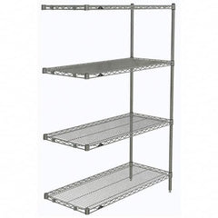 Metro - 2,000 Lb Capacity 4 Shelf Wire Shelving - Add-On Unit - Exact Industrial Supply