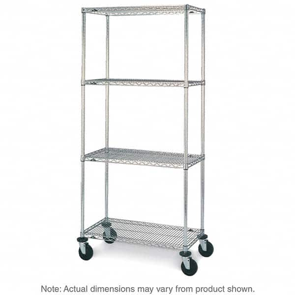 Metro - 600 Lb Capacity 4 Shelf Mobile Wire Shelving Unit - Add-On Unit - All Tool & Supply