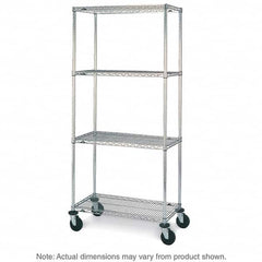 Metro - 600 Lb Capacity 4 Shelf Mobile Wire Shelving Unit - Add-On Unit - All Tool & Supply