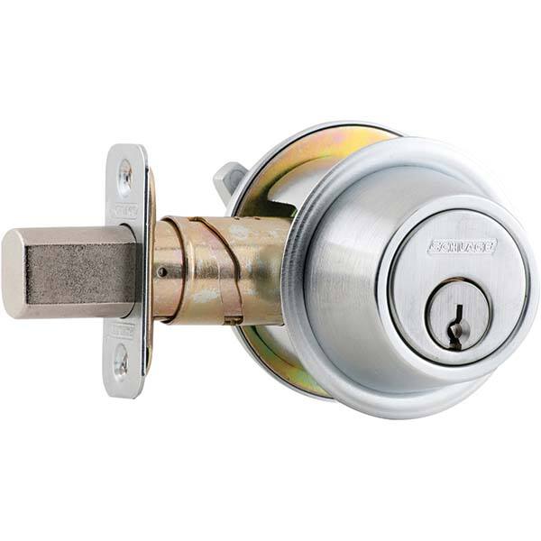 Schlage - Deadbolts Type: Single Cylinder Door Thickness Range: 1-3/8 - 1-7/8 - All Tool & Supply