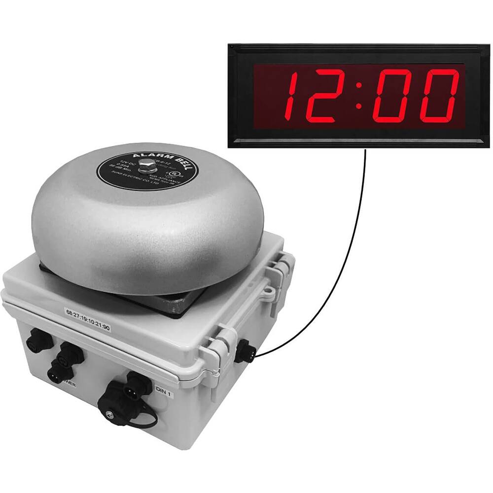 LinorTek - Bells, Horns & Sirens; Type: IP Bell Clock ; Explosion Proof: No ; Vibrating: Yes ; Weatherproof: Yes ; Decibels @ Ten Feet (dB): 88.00 ; Voltage: 12 VAC - Exact Industrial Supply