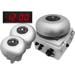 LinorTek - Bells, Horns & Sirens; Type: IP Bell Clock ; Explosion Proof: No ; Vibrating: Yes ; Weatherproof: Yes ; Decibels @ Ten Feet (dB): 88.00 ; Voltage: 12 VAC/VDC - Exact Industrial Supply