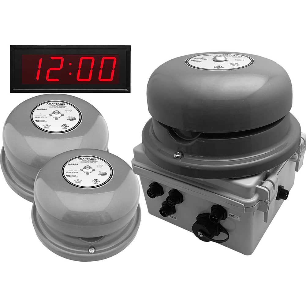 LinorTek - Bells, Horns & Sirens; Type: IP Bell Clock ; Explosion Proof: No ; Vibrating: Yes ; Weatherproof: Yes ; Decibels @ Ten Feet (dB): 92.00 ; Voltage: 24 VAC - Exact Industrial Supply