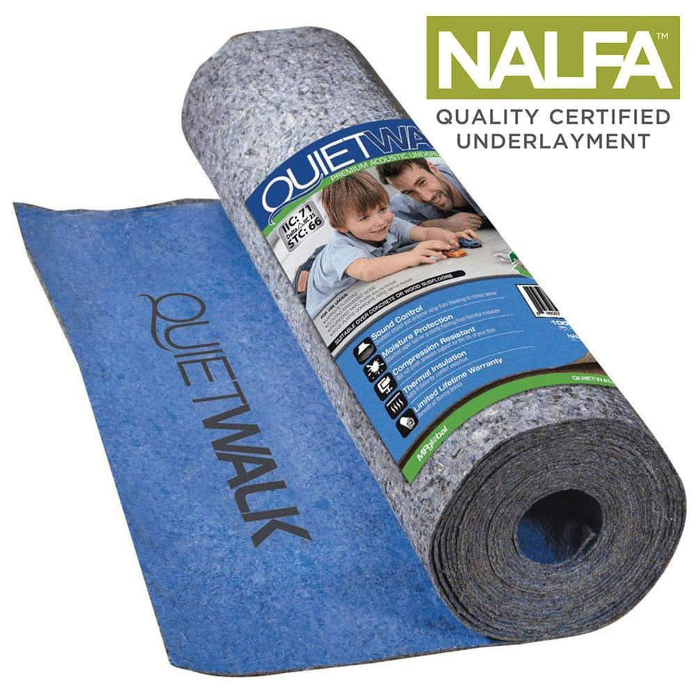 QuietWalk - Felt Sheets; Material: Recycled Fiber ; Thickness (Decimal Inch): 0.1250 ; Width (Inch): 72.0000 ; Length Type: Long ; Length (Inch): 720 ; Density (Lb./Sq. Yd.): 11.52 - Exact Industrial Supply