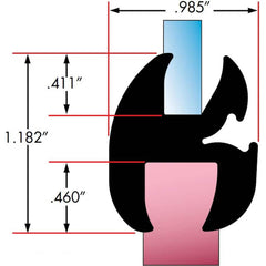 Fairchild Industries - Automotive Replacement Parts; Type: Self-Sealing Weatherstrip ; Application: Two Piece Rubber Glass Sealing Weatherstrip for Windshields With Rubber Locking Strip Included, , 25 Ft., Each - Exact Industrial Supply