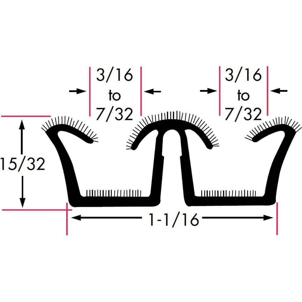 Fairchild Industries - Automotive Replacement Parts; Type: Window Channel ; Application: Unbeaded All Rubber Flexible Flocked Rubber Channel, 96 In. - Exact Industrial Supply