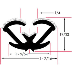 Fairchild Industries - Automotive Replacement Parts; Type: Window Channel ; Application: Unbeaded All Rubber Flexible Flocked Rubber Channel, 96 In. - Exact Industrial Supply