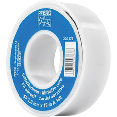 PFERD - Abrasive Cords & Tape; Product Type: Cord ; Abrasive Material: Aluminum Oxide ; Tape/Cord Width (Decimal Inch): 0.040 ; Overall Cord/Tape Length (Feet): 48 ; Grit: 180 - Exact Industrial Supply