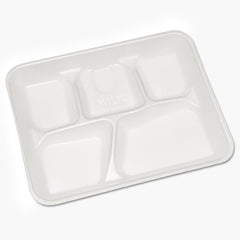 Pactiv - Paper & Plastic Cups, Plates, Bowls & Utensils; Breakroom Accessory Type: Foam Plates ; Breakroom Accessory Description: Dinnerware-Compartment/Meal Tray; Foam ; Color: White - Exact Industrial Supply