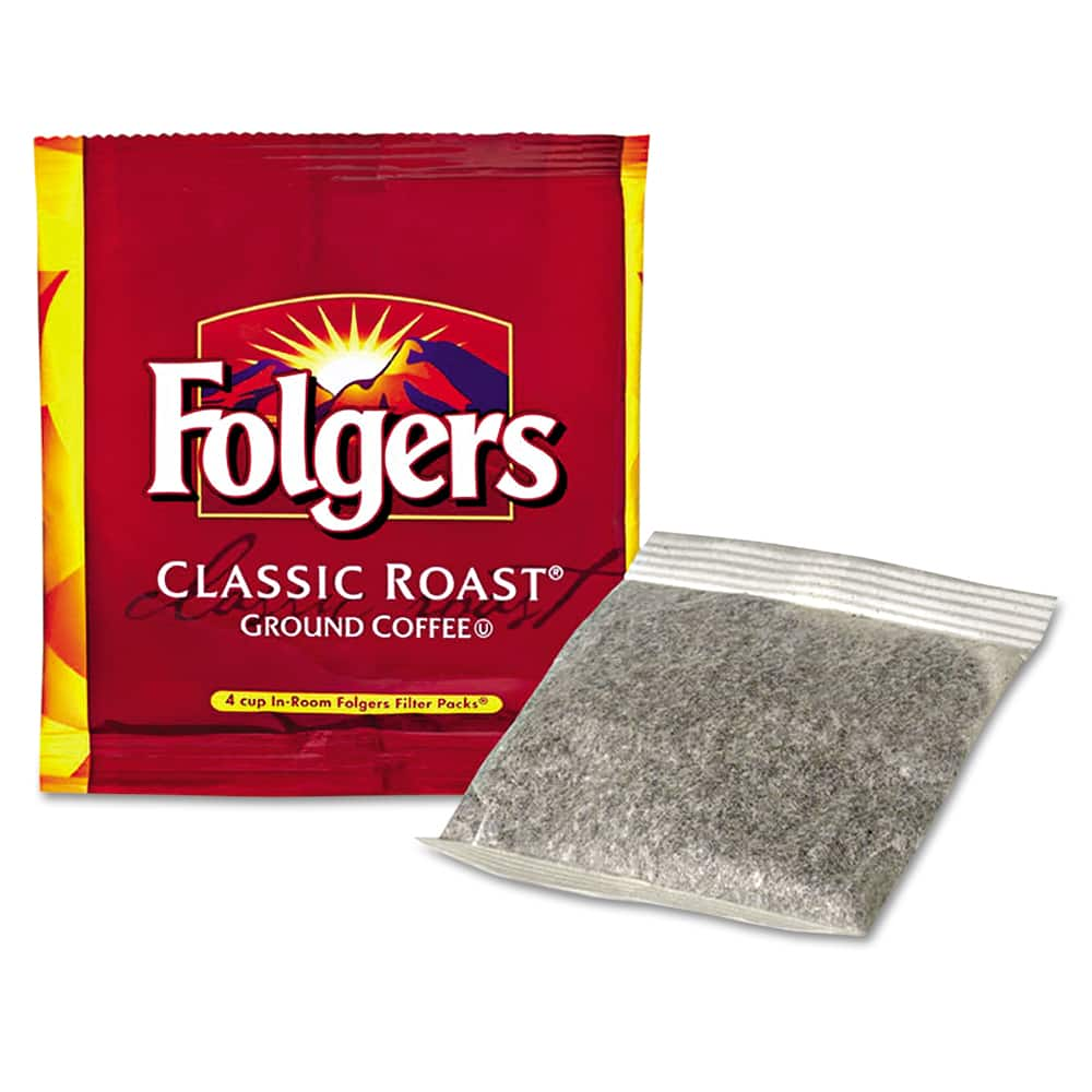 Folgers - Coffee, Tea & Accessories; Breakroom Accessory Type: Coffee ; For Use With: In-Room Lodging Standard 4-Cup Brewers ; Breakroom Accessory Description: Beverages-Coffee; Filter Pack - Exact Industrial Supply