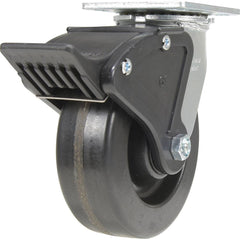 Vestil - Standard Casters; Mount: With Holes ; Style: Swivel w/Total Brake ; Wheel Diameter: 6 (Inch); Wheel Width: 2 (Inch); Overall Height (Inch): 7-1/2 ; Load Capacity (Lb.): 1200.000 - Exact Industrial Supply