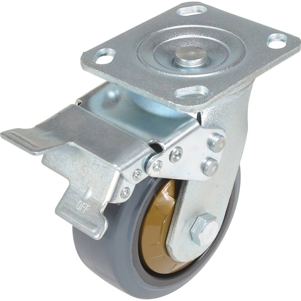 Vestil - Standard Casters; Mount: With Holes ; Style: Swivel w/Total Brake ; Wheel Diameter: 5 (Inch); Wheel Width: 2 (Inch); Overall Height (Inch): 6-9/16 ; Load Capacity (Lb.): 661.000