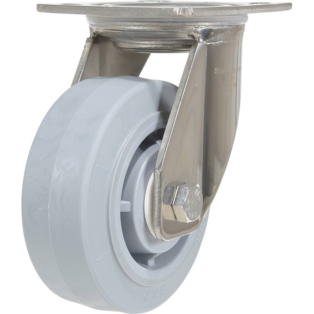 Vestil - Standard Casters; Mount: With Holes ; Style: Swivel ; Wheel Diameter: 5 (Inch); Wheel Width: 2 (Inch); Overall Height (Inch): 6-1/2 ; Load Capacity (Lb.): 500.000 - Exact Industrial Supply