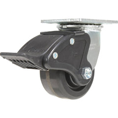 Vestil - Standard Casters; Mount: With Holes ; Style: Swivel w/Total Brake ; Wheel Diameter: 4 (Inch); Wheel Width: 2 (Inch); Overall Height (Inch): 5-1/2 ; Load Capacity (Lb.): 800.000 - Exact Industrial Supply