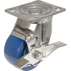 Vestil - Standard Casters; Mount: With Holes ; Style: Swivel w/Brake ; Wheel Diameter: 4 (Inch); Wheel Width: 2 (Inch); Overall Height (Inch): 5-3/4 ; Load Capacity (Lb.): 800.000 - Exact Industrial Supply