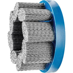 PFERD - Disc Brushes; Outside Diameter (Inch): 4 ; Grit: 120 ; Abrasive Material: Silicon Carbide ; Brush Type: Crimped ; Connector Type: Arbor ; Arbor Hole Size (Inch): 7/8 - Exact Industrial Supply