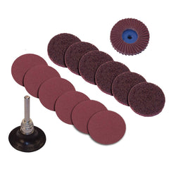 PFERD - Disc Kits; Abrasive Type: Non-Woven & Coated ; Disc Diameter (Inch): 2 ; Abrasive Material: Aluminum Oxide; Silicon Carbide ; Grade: Medium ; Number of Pieces: 14.000 - Exact Industrial Supply