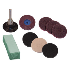 PFERD - Disc Kits; Abrasive Type: Non-Woven & Coated ; Disc Diameter (Inch): 2 ; Abrasive Material: Aluminum Oxide; Silicon Carbide ; Grade: Medium Fine ; Number of Pieces: 9.000 - Exact Industrial Supply