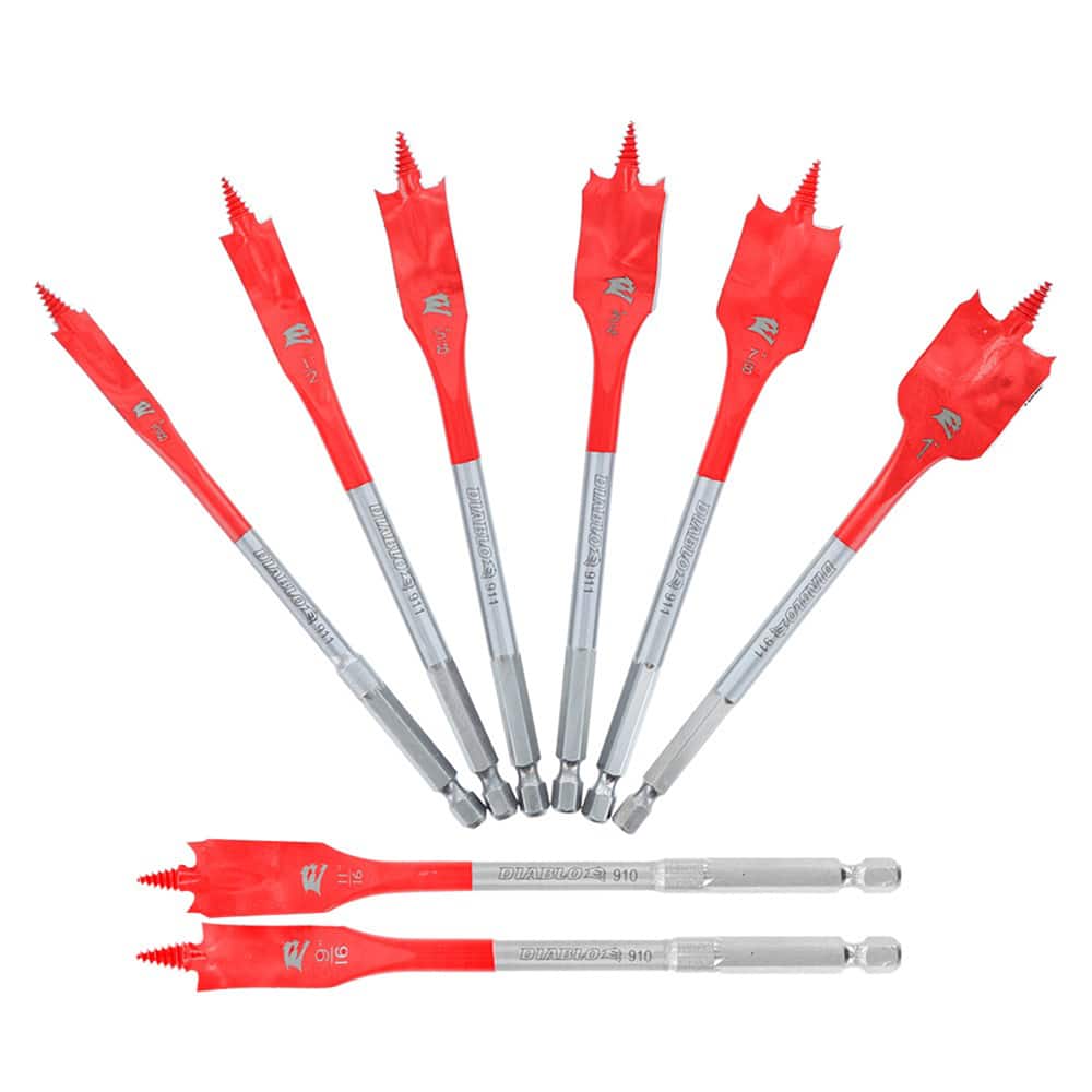 Freud - Drill Bit Sets; System of Measurement: Inch ; Drill Bit Material: Carbon Steel ; Drill Bit Set Type: Spade Drill Bits ; Minimum Drill Bit Size (Inch): 3/8 ; Maximum Drill Bit Size (Inch): 1 ; Drill Point Angle: 118 - Exact Industrial Supply