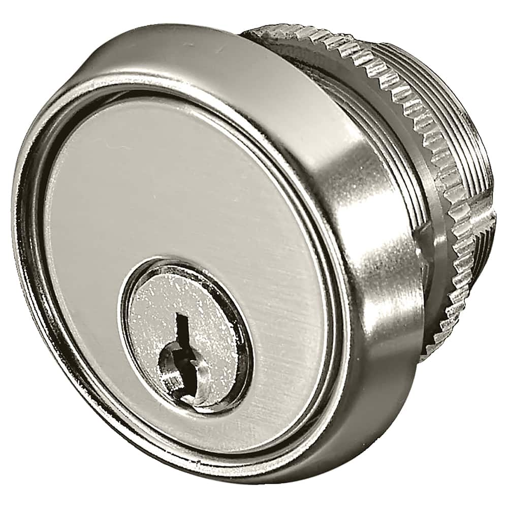 Securitron - Cylinders; Type: Mortise ; Keying: SC Keyway ; Number of Pins: 6 ; Material: Brass ; Finish/Coating: Satin Chrome - Exact Industrial Supply