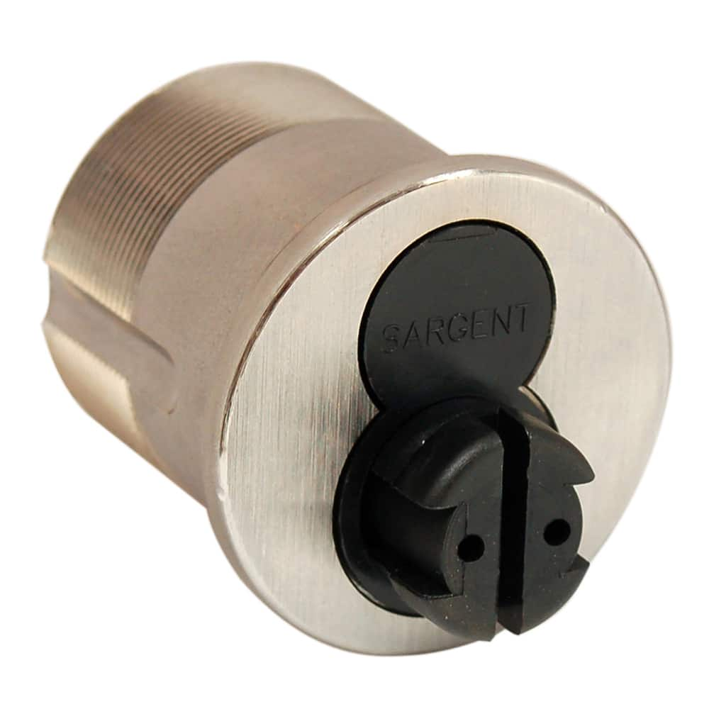 Sargent - Cylinders; Type: Mortise ; Keying: Less Core ; Number of Pins: 6 ; Material: Brass ; Finish/Coating: Stainless Steel - Exact Industrial Supply