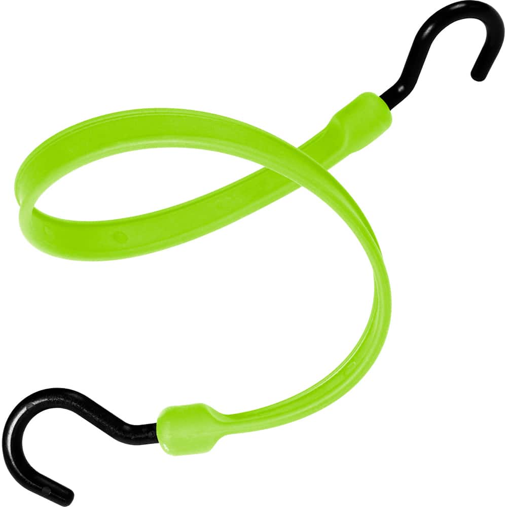 The Better Bungee - Stretch Tie Downs; Type: Heavy Duty Bungee Strap ; End Type: Molded Nylon Hook End ; Color: Safety Green ; Fractional Overall Lengths: 24 - Exact Industrial Supply