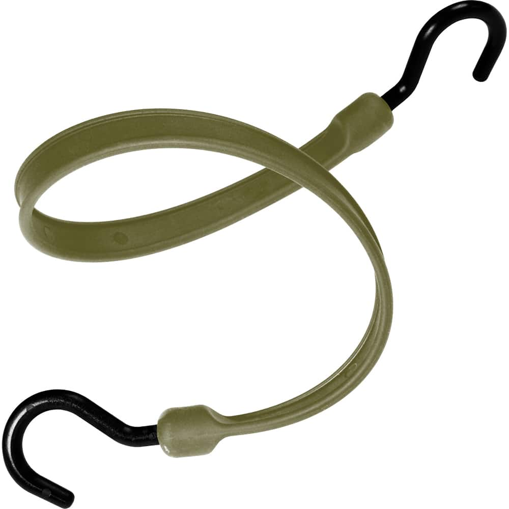 The Better Bungee - Stretch Tie Downs; Type: Heavy Duty Bungee Strap ; End Type: Molded Nylon Hook End ; Color: Military Green ; Fractional Overall Lengths: 12 - Exact Industrial Supply